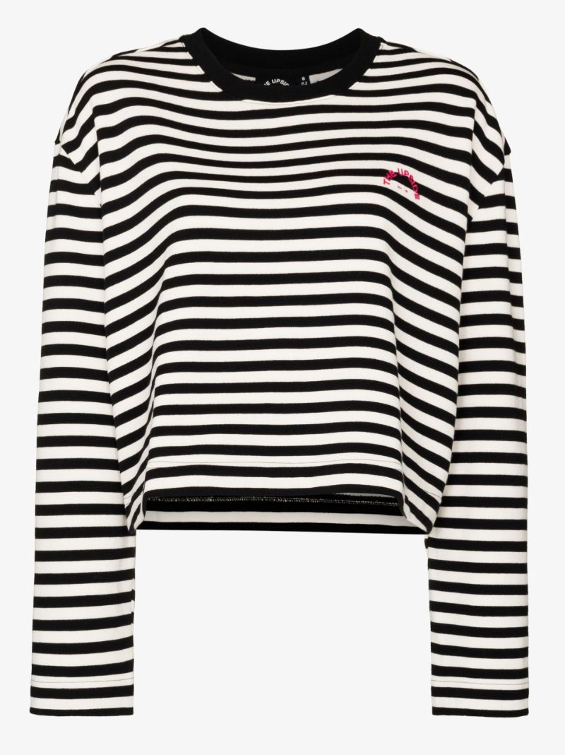Black and White Odelia Striped Organic Cotton Sweatshirt