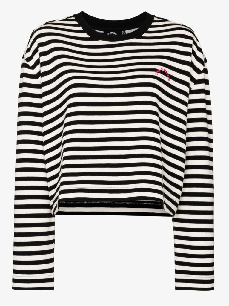 Black and White Odelia Striped Organic Cotton Sweatshirt