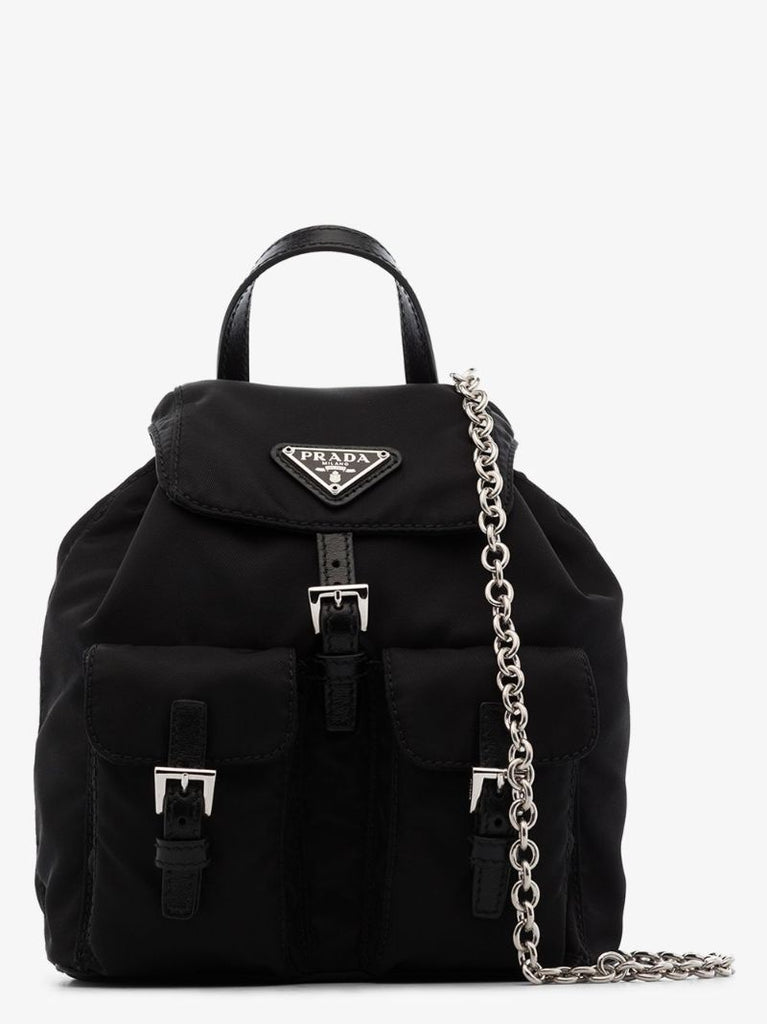 Black Nylon Mini Backpack