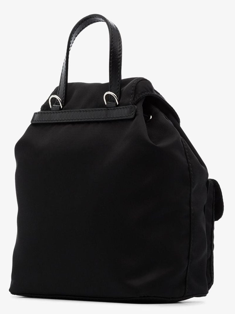 Black Nylon Mini Backpack