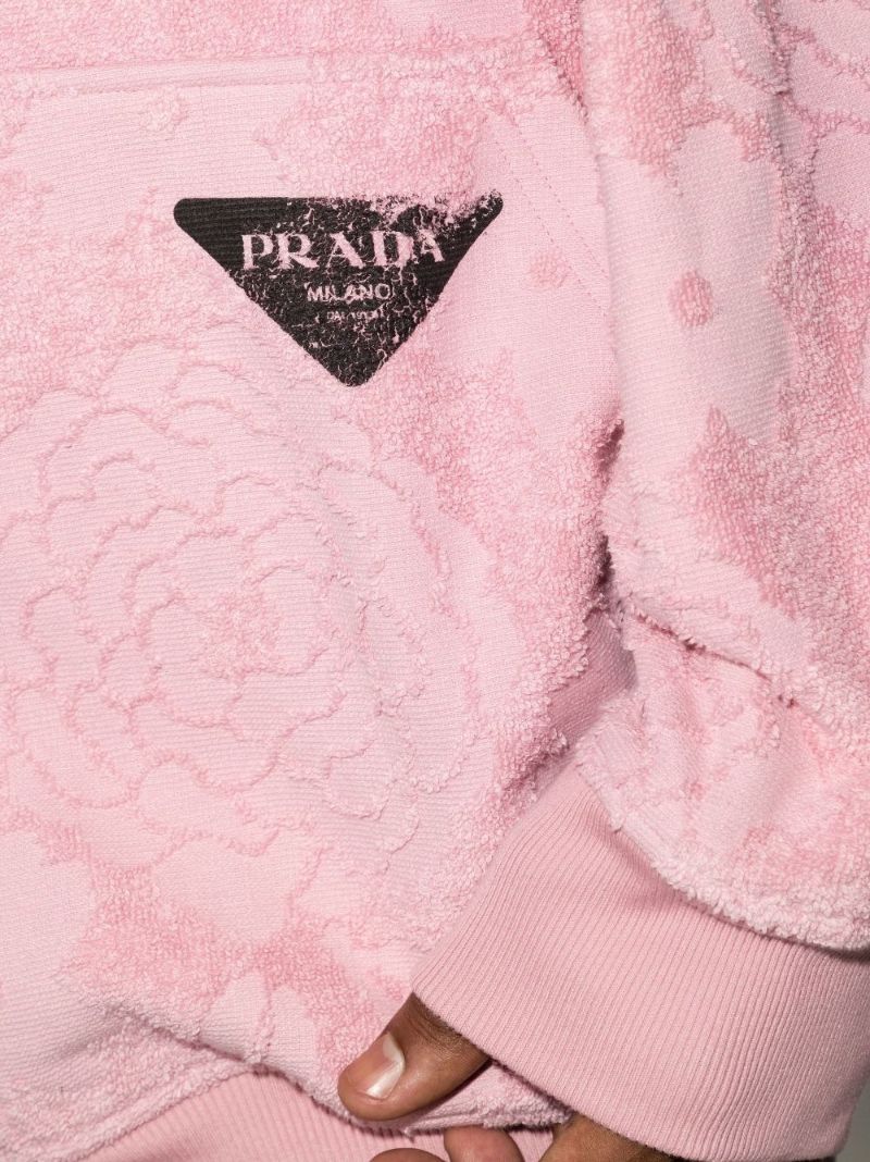Hooded Floral Cotton Jacquard Jacket