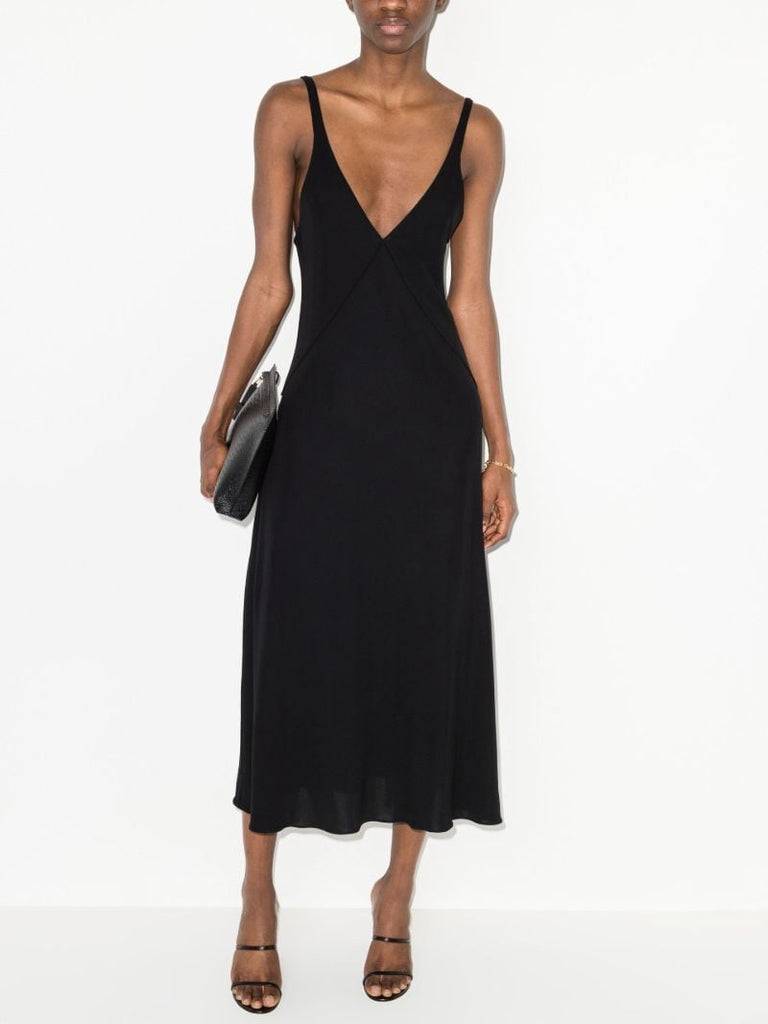 Black the Francine Midi Dress
