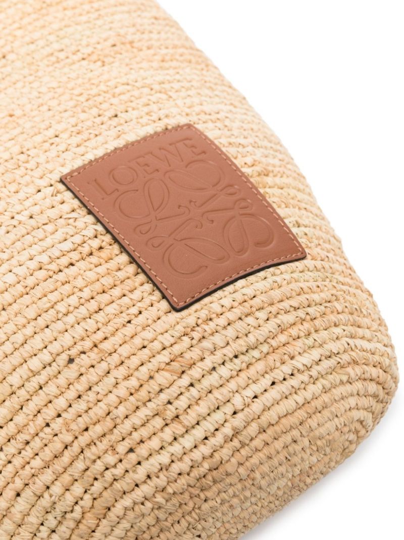 Beige Logo Patch Tote Bag