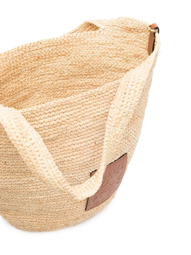 Beige Logo Patch Tote Bag