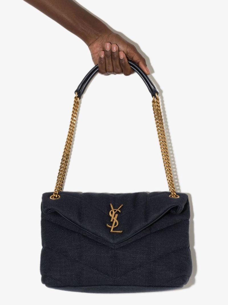 Blue Loulou Medium Denim Shoulder Bag