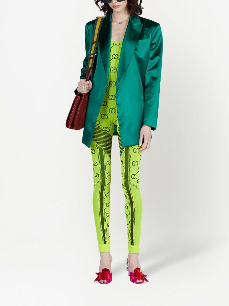 Green Gg Jacquard Jumpsuit