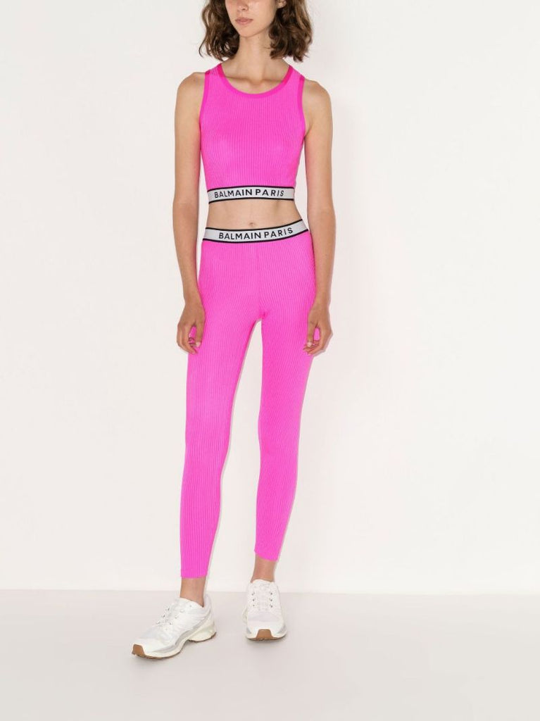Pink Logo Waistband Leggings