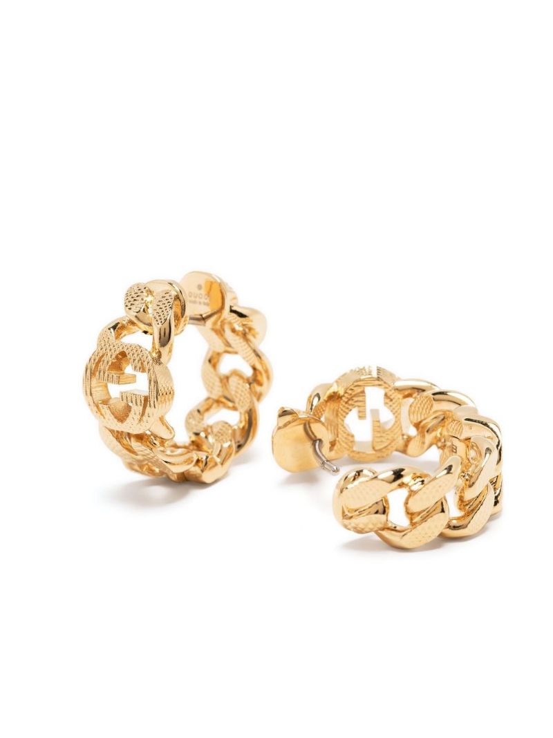 Gold-plated Interlocking G Hoop Earrings