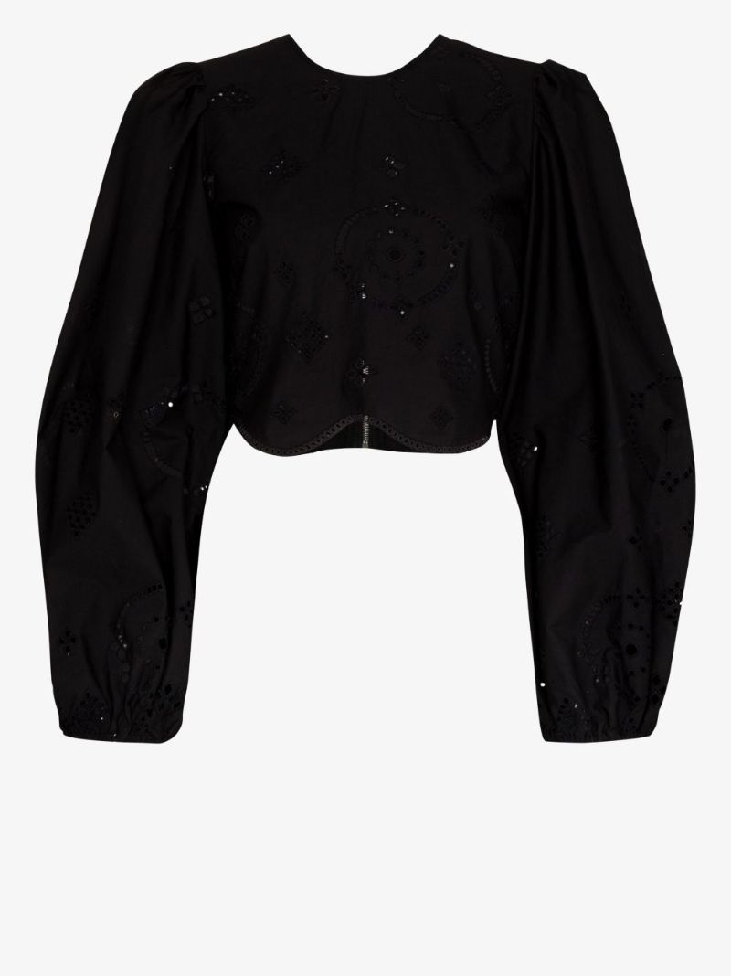 Broderie Anglaise Cropped Blouse