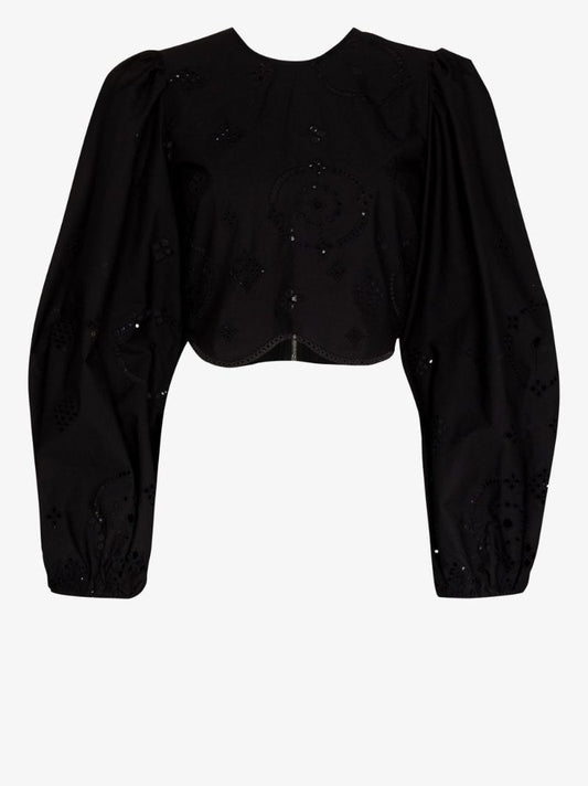 Broderie Anglaise Cropped Blouse