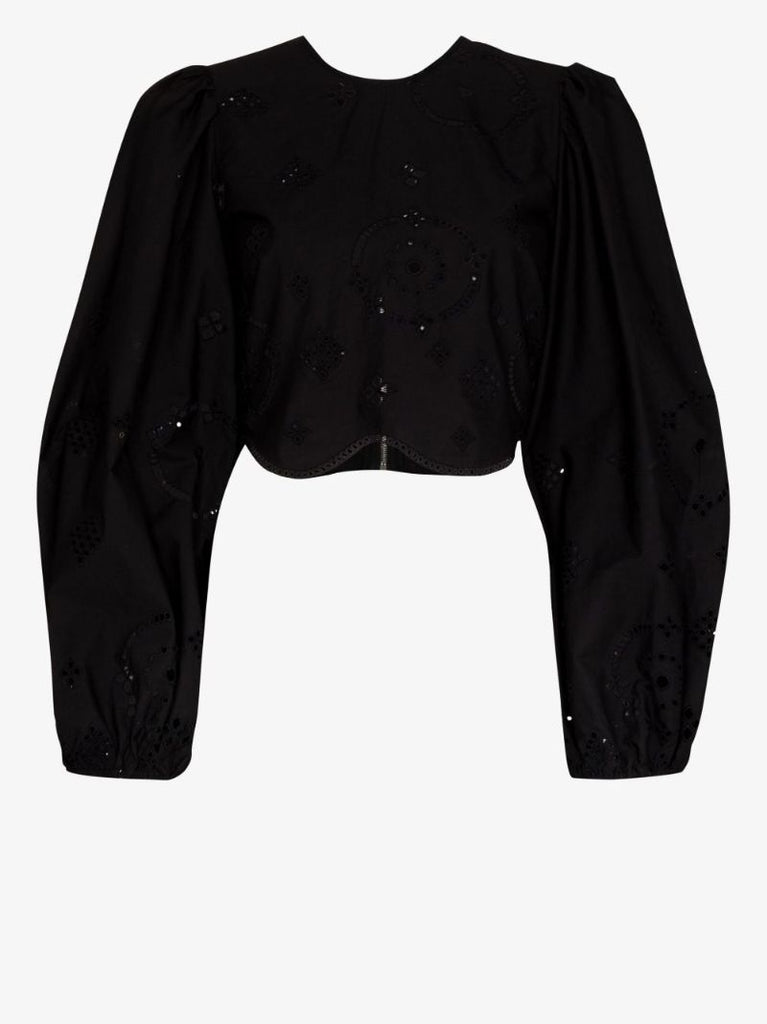 Broderie Anglaise Cropped Blouse