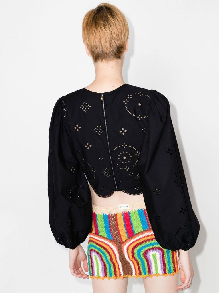 Broderie Anglaise Cropped Blouse