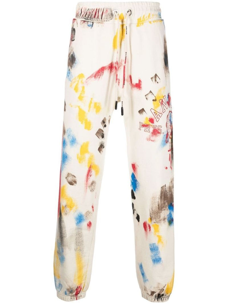 Neutral Printed Cotton Track Pants