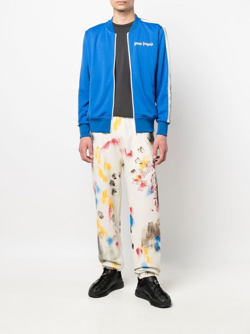 Neutral Printed Cotton Track Pants
