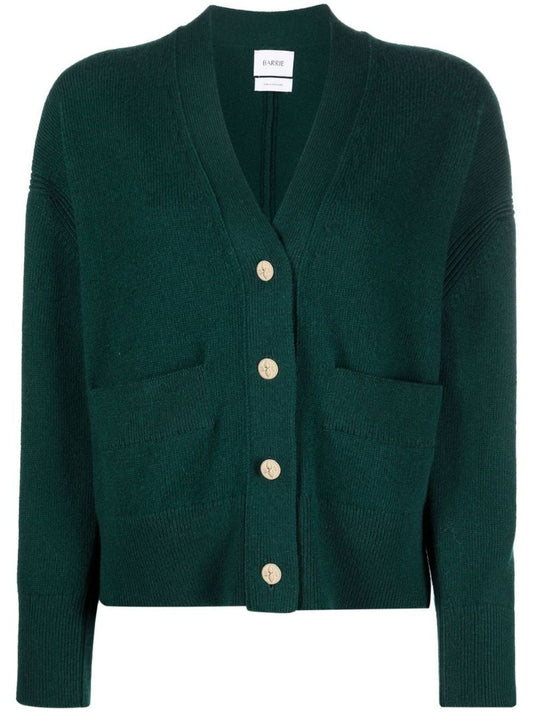 Green V-neck Cashmere Cardigan