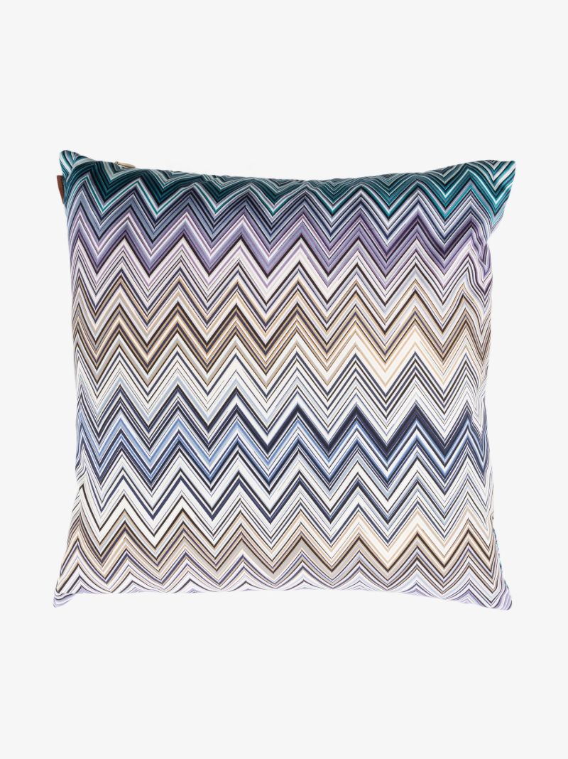 Blue Jarris Zigzag Cotton Cushion