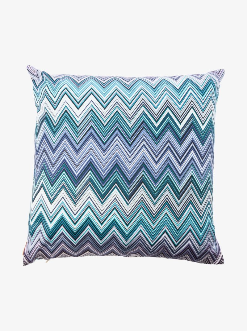 Blue Jarris Zigzag Cotton Cushion