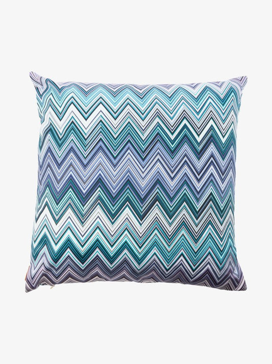 Blue Jarris Zigzag Cotton Cushion