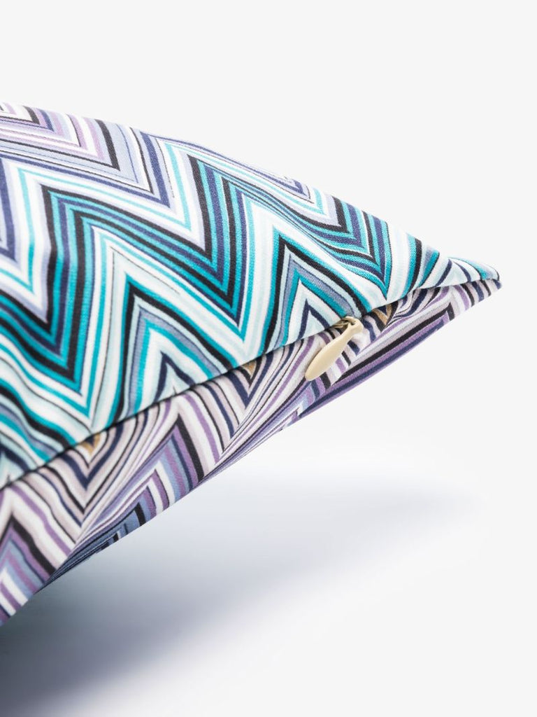 Blue Jarris Zigzag Cotton Cushion