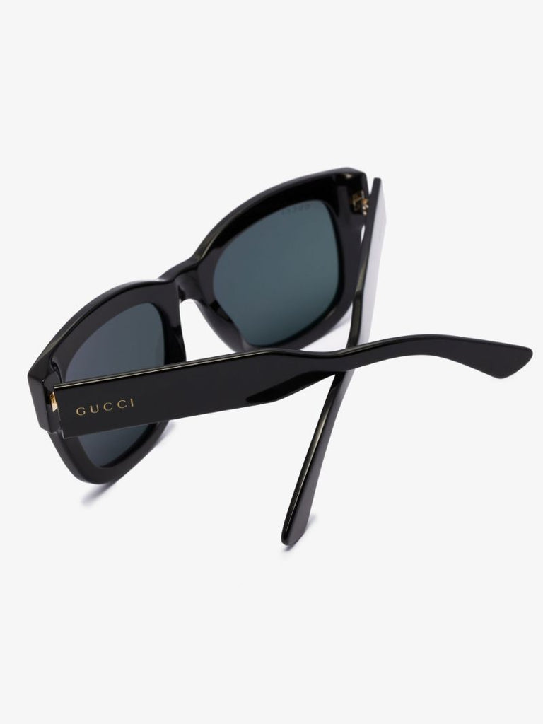 Black Logo Rectangular Sunglasses