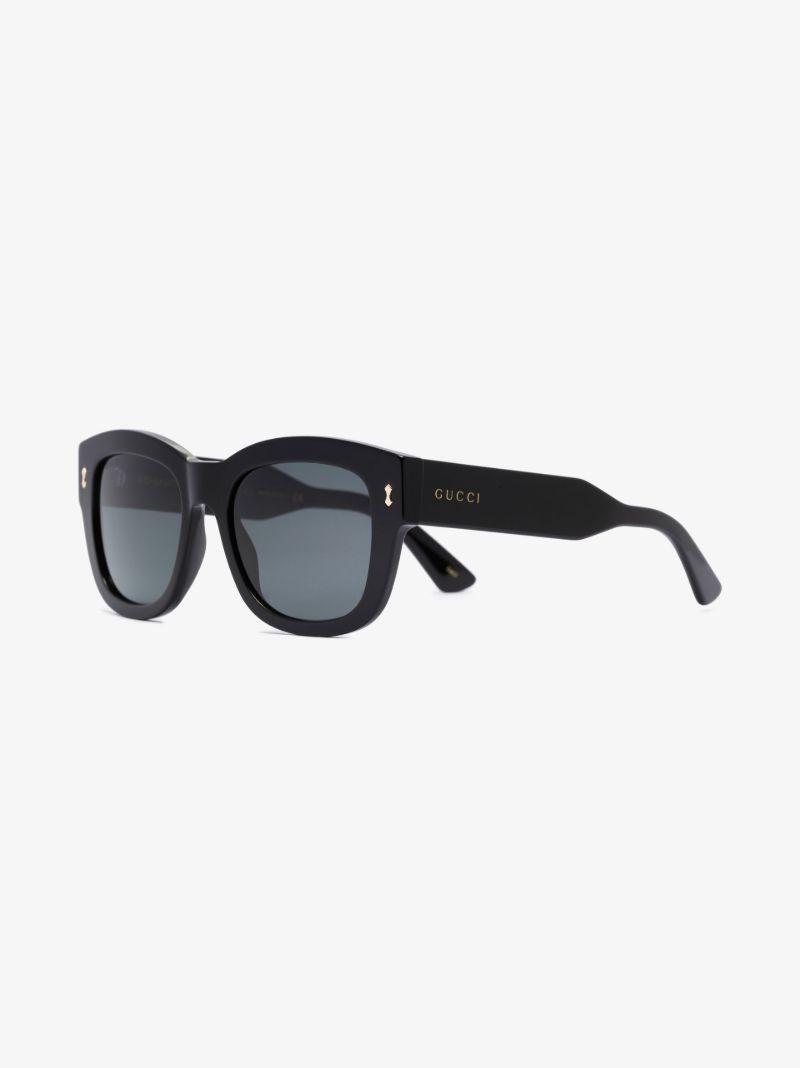 Black Logo Rectangular Sunglasses