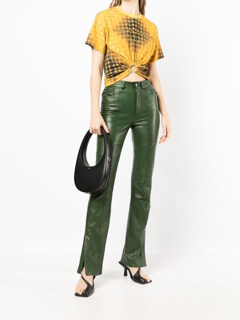 Black Swipe Leather Top Handle Bag