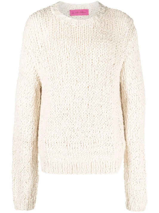 Neutral Open Knit Cotton Sweater