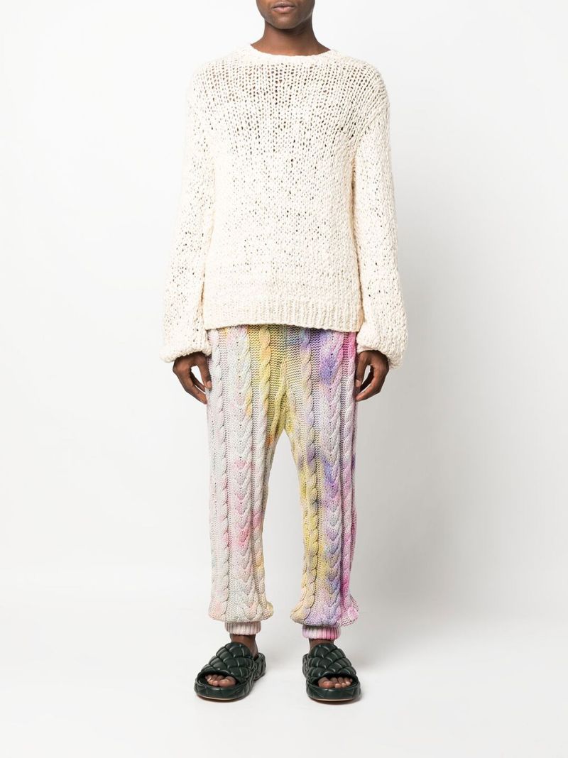 Neutral Open Knit Cotton Sweater