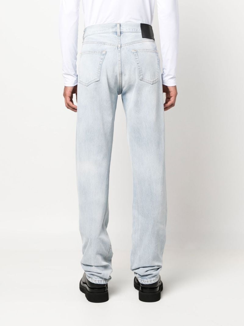 Blue Cut Up Straight-leg Jeans
