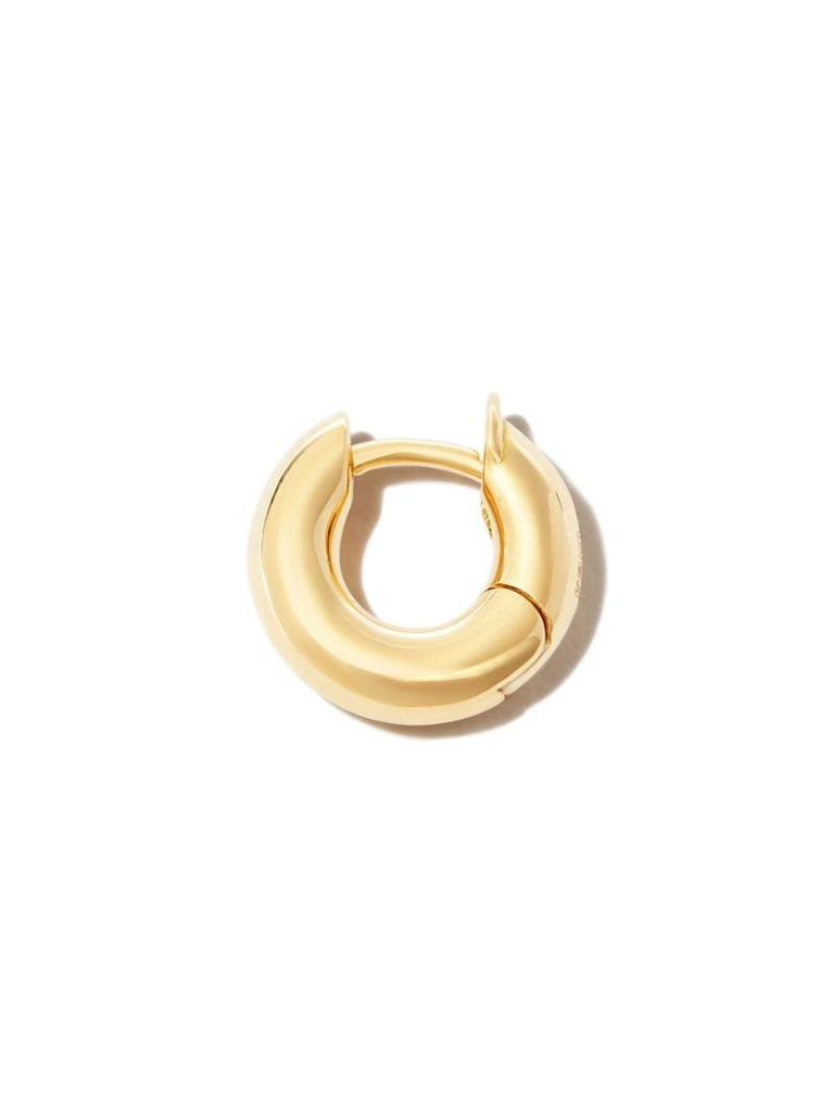 18k Yellow Gold Mini Macro Single Hoop Earring