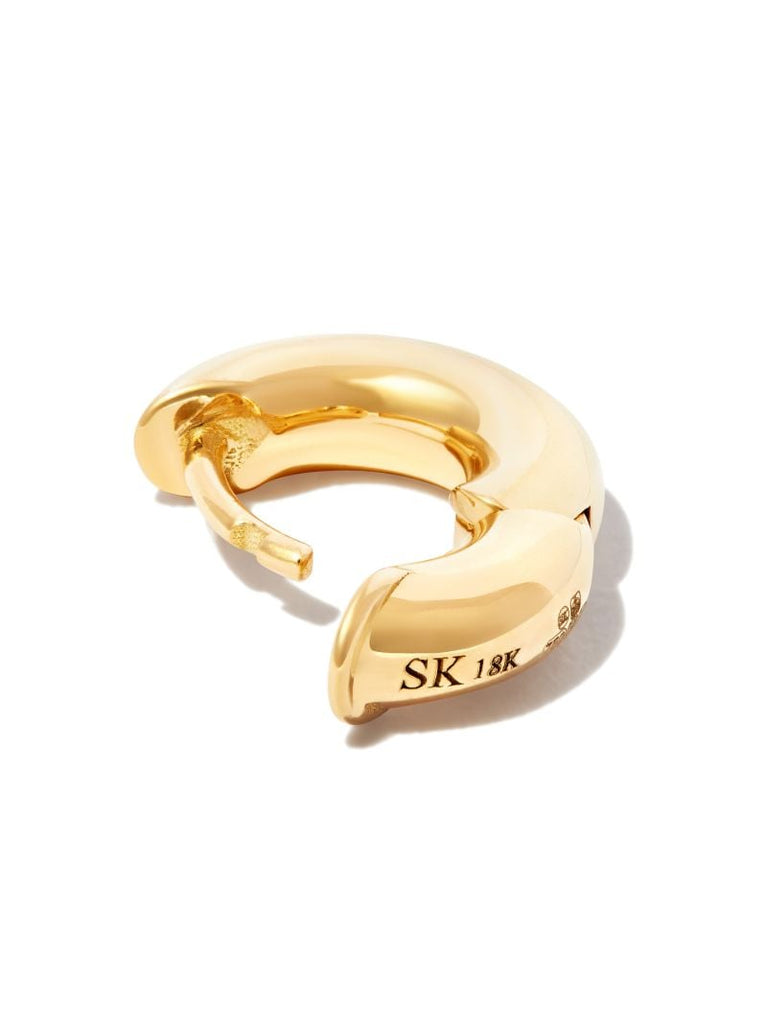 18k Yellow Gold Mini Macro Single Hoop Earring