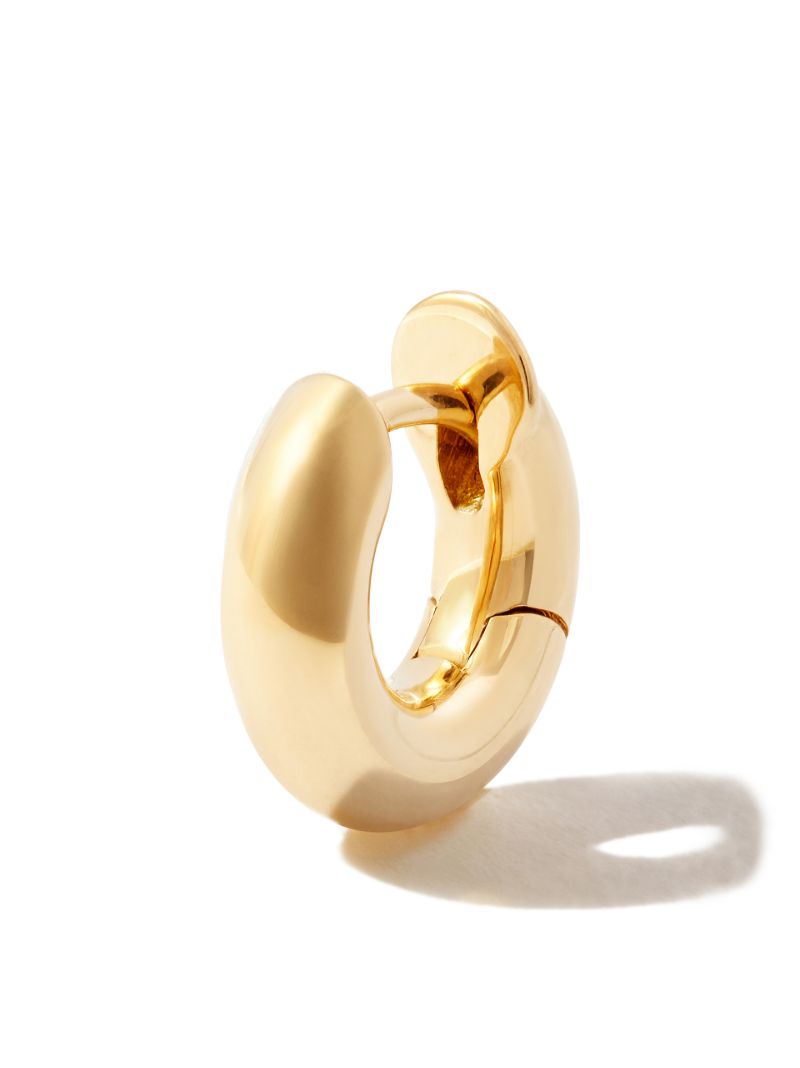 18k Yellow Gold Mini Macro Single Hoop Earring