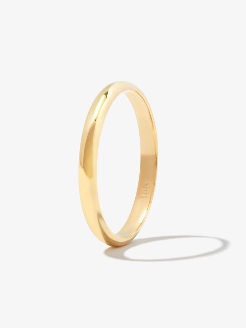 18k Yellow Gold Half Round Ring