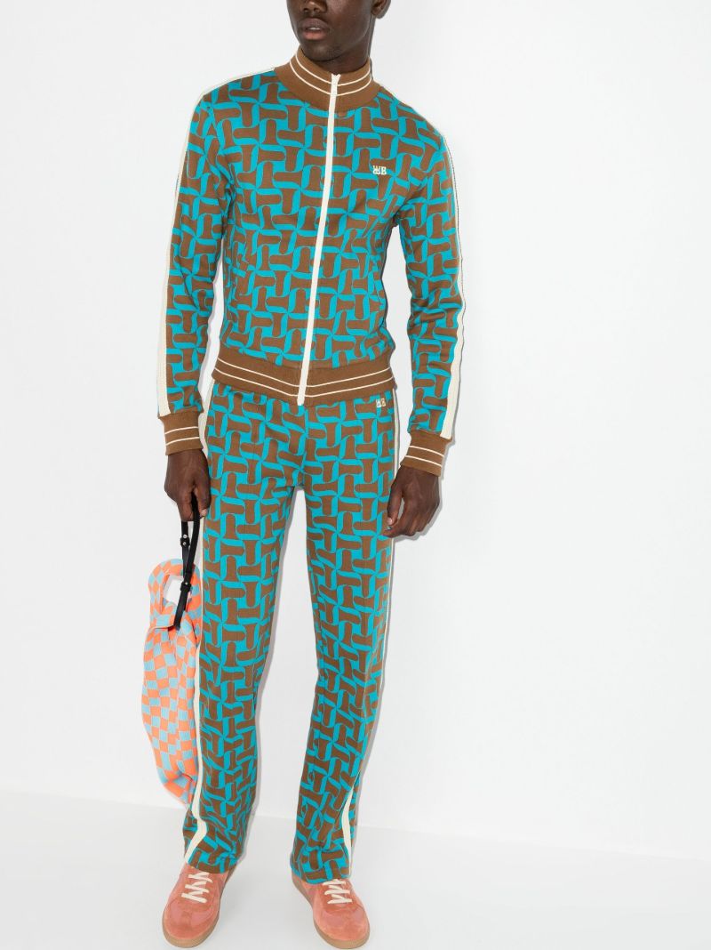 Blue Symphony Abstract Print Track Jacket
