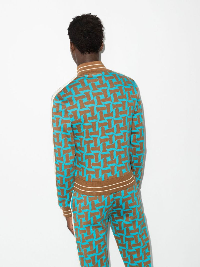 Blue Symphony Abstract Print Track Jacket