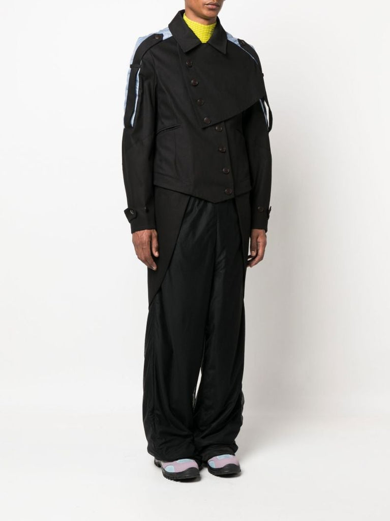 Black Aden Double-breasted Cotton Jacket