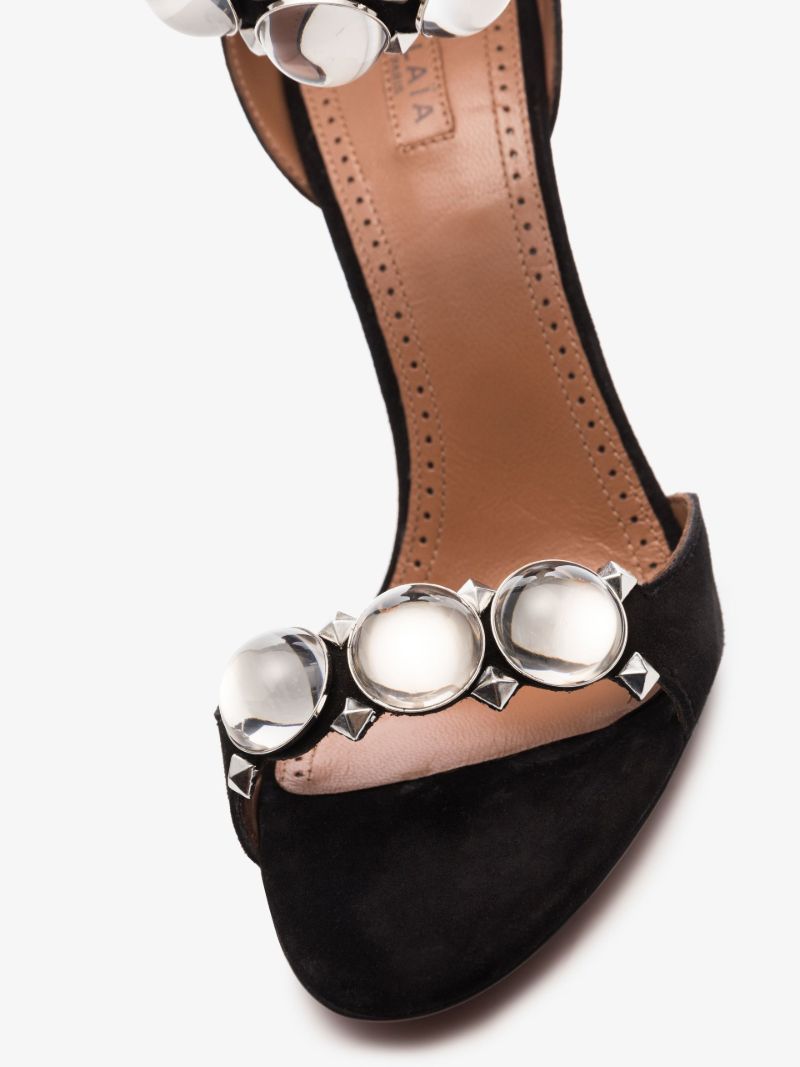 Black La Bombe 110 Leather Sandals