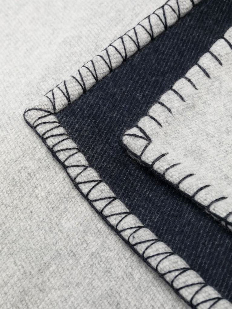 Silver Reversible Merino Wool Throw