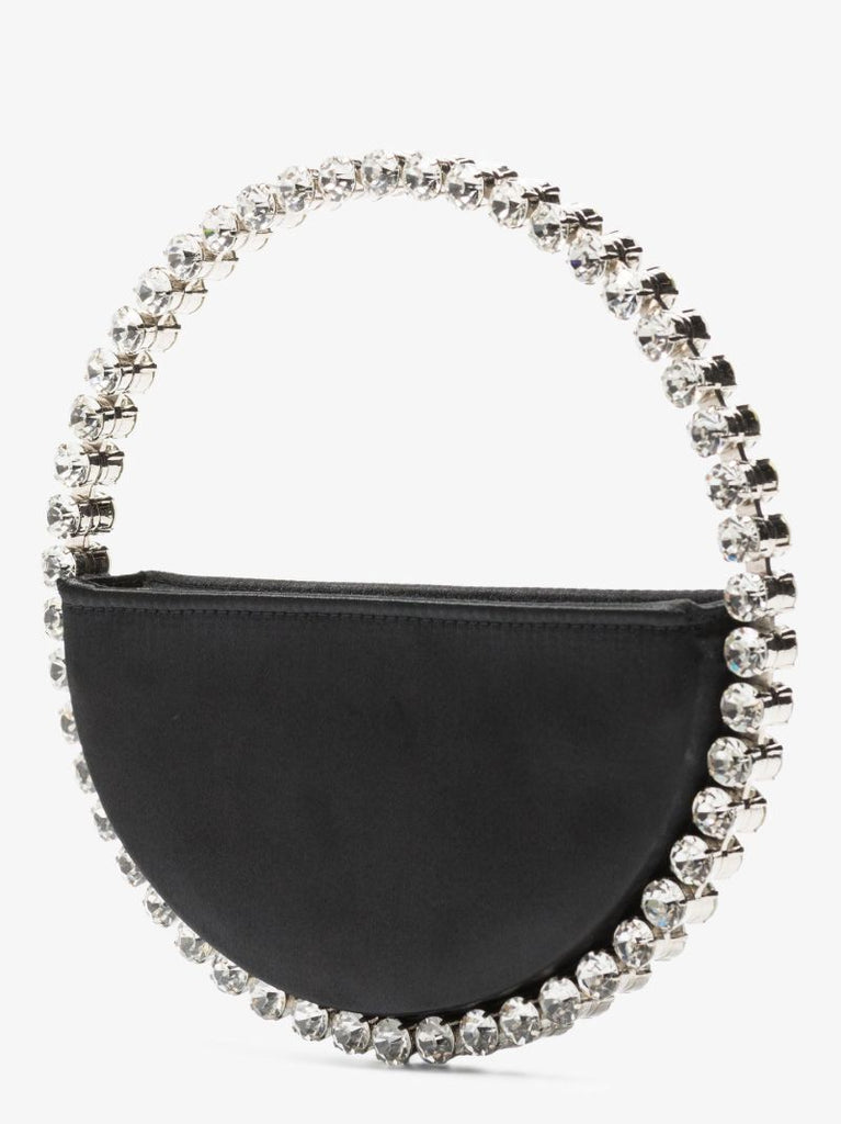 Black Eternity Crystal Satin Clutch Bag