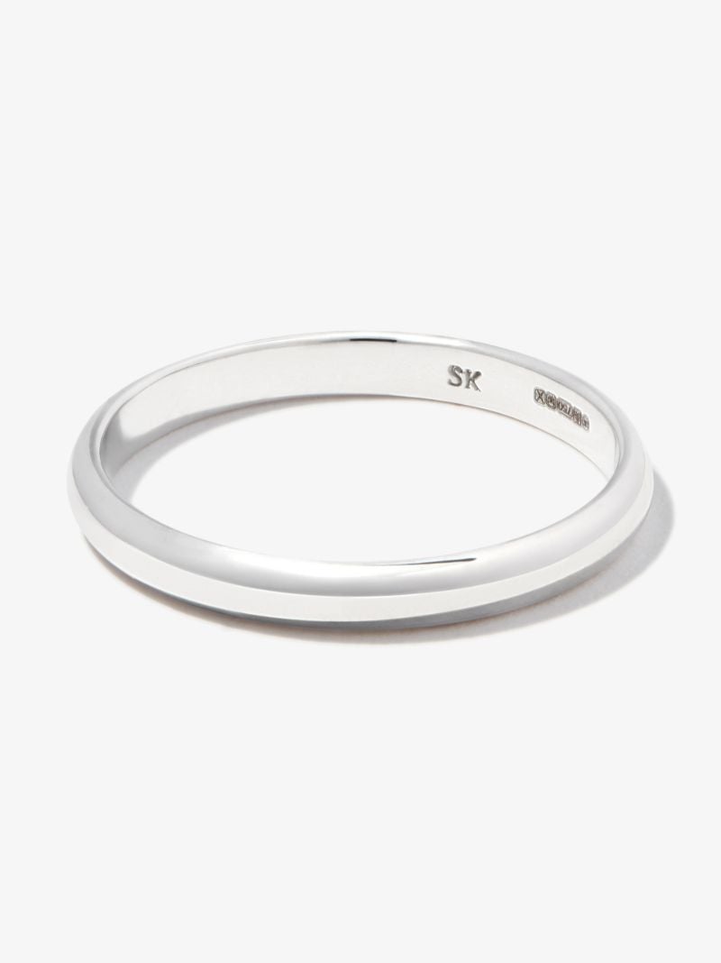 18k White Gold Half Round Ring
