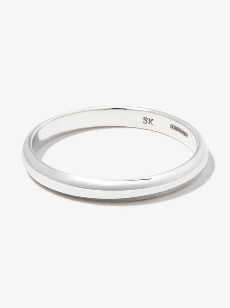 18k White Gold Half Round Ring