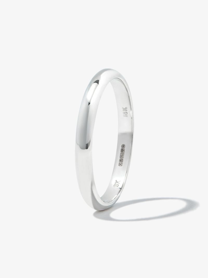 18k White Gold Half Round Ring