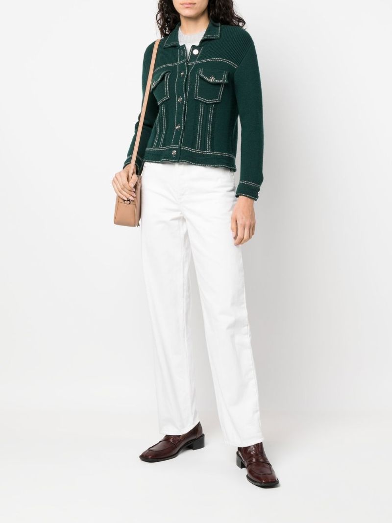Green Trompe-l'oeil Knitted Jacket