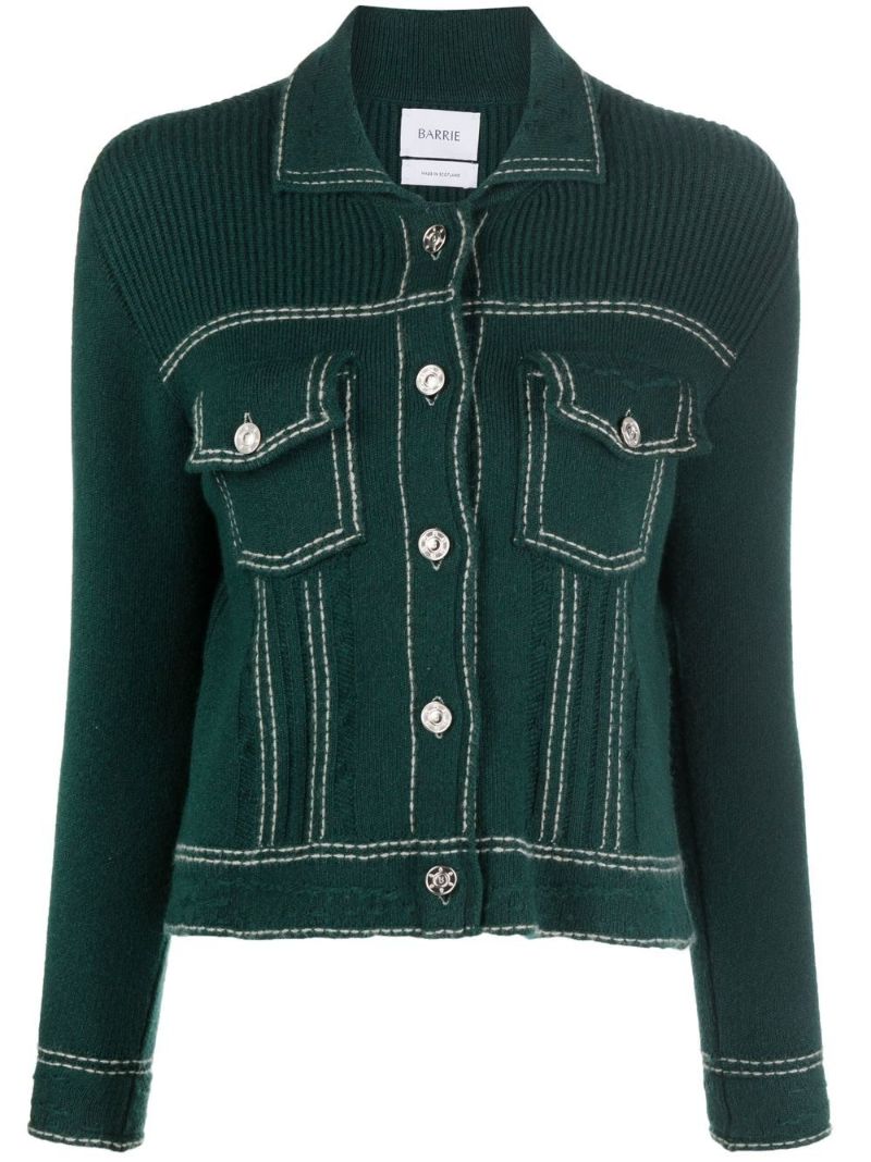 Green Trompe-l'oeil Knitted Jacket