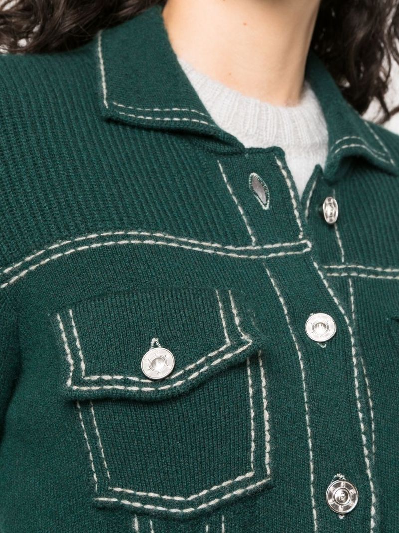 Green Trompe-l'oeil Knitted Jacket
