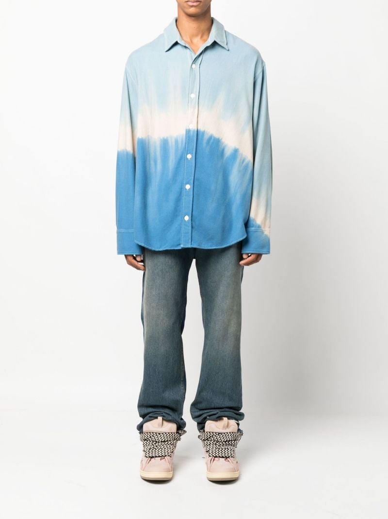 Blue Blot Recycle Cash Button Tie-dye Shirt