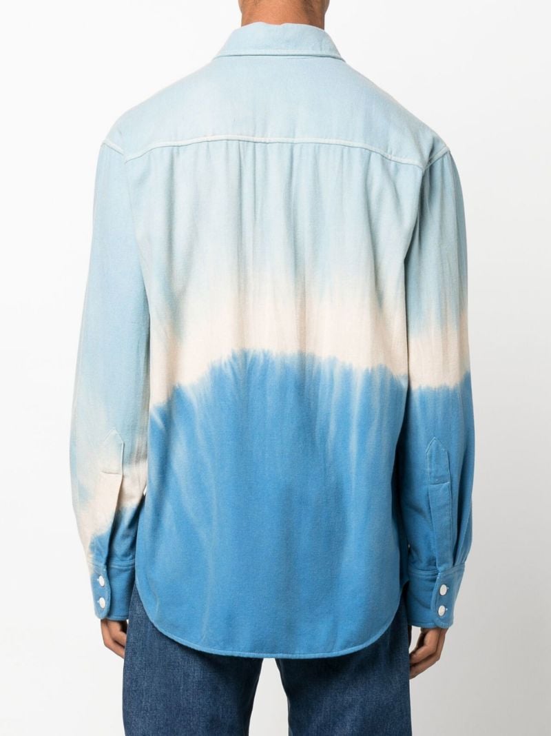 Blue Blot Recycle Cash Button Tie-dye Shirt