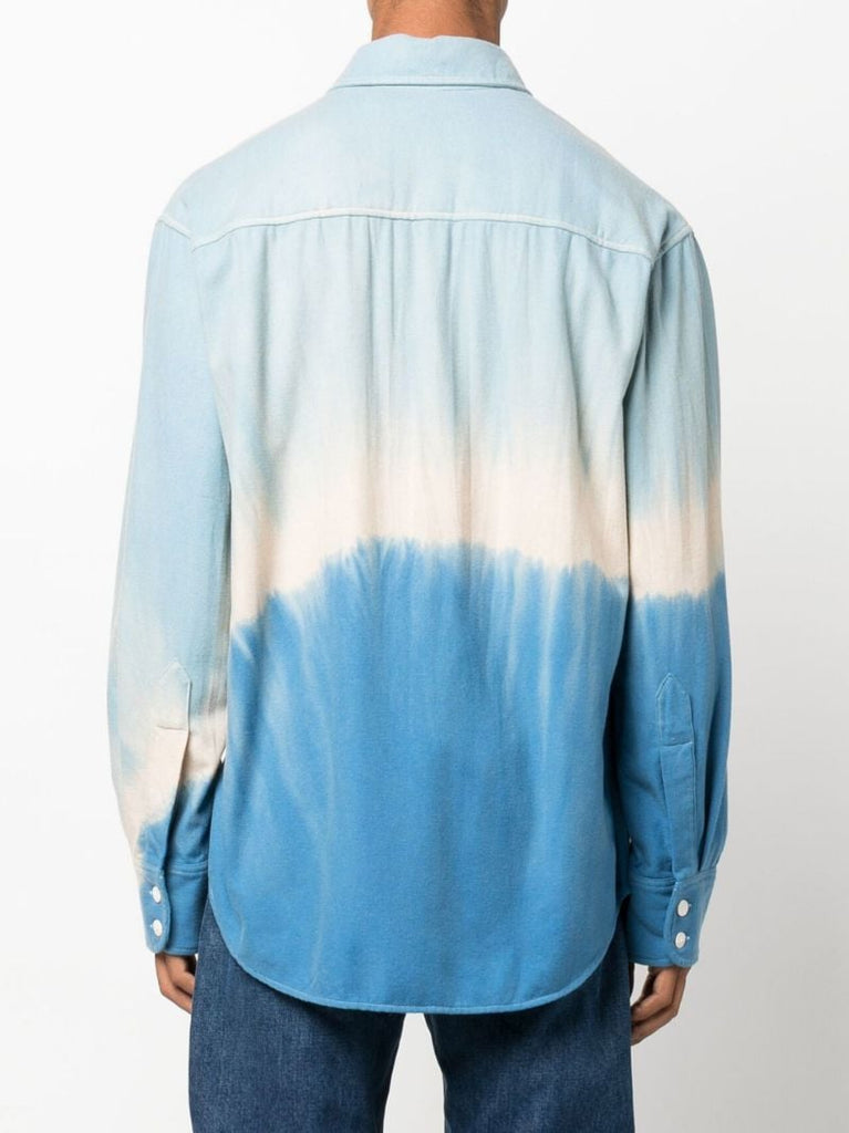 Blue Blot Recycle Cash Button Tie-dye Shirt
