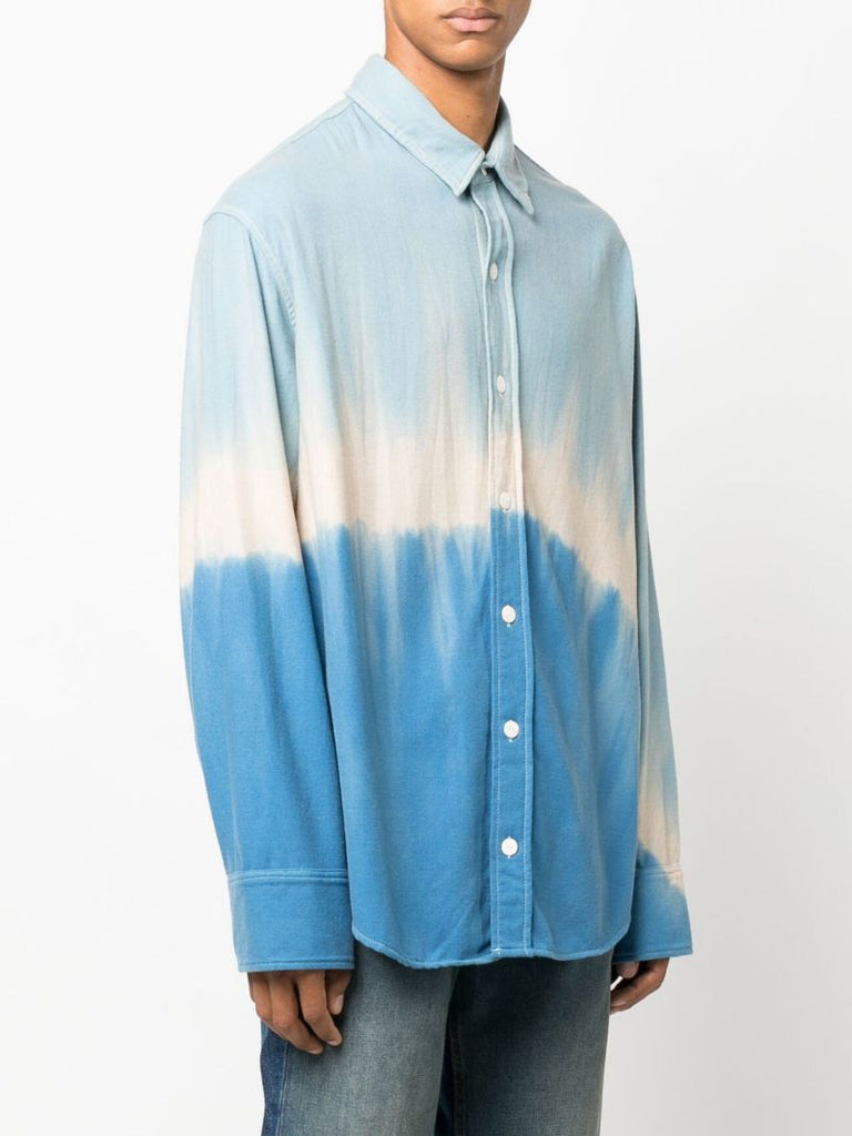 Blue Blot Recycle Cash Button Tie-dye Shirt