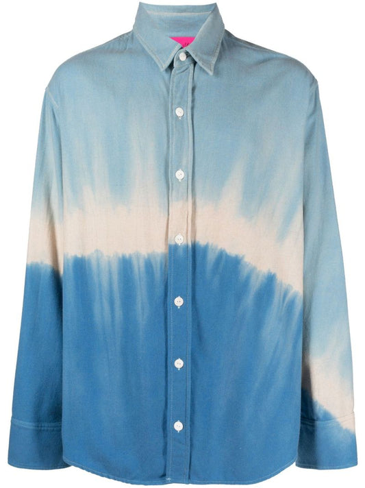 Blue Blot Recycle Cash Button Tie-dye Shirt